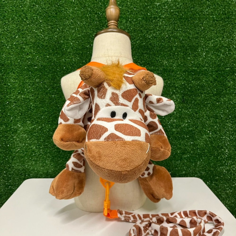 Animal Planet giraffe backpack brown and orange toddler harness